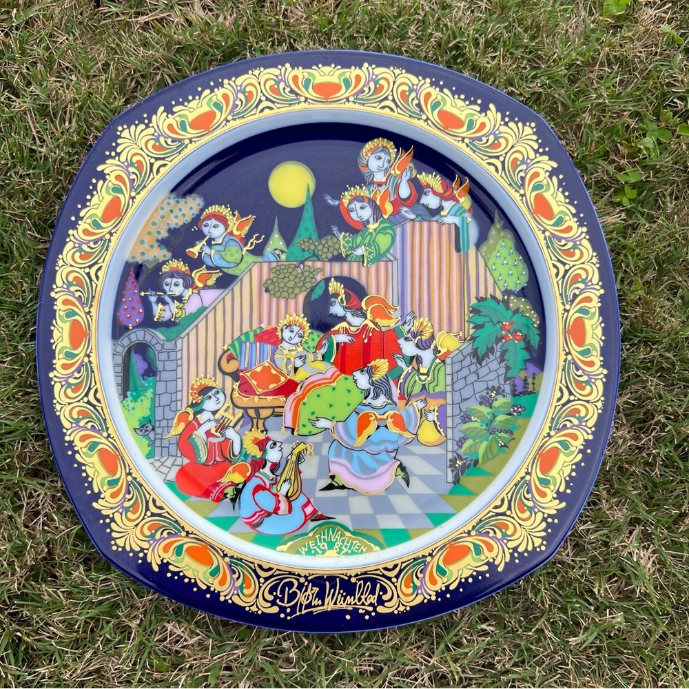 Bjorn Wiinblad Christmas Carols On Porcelain 1987 plate